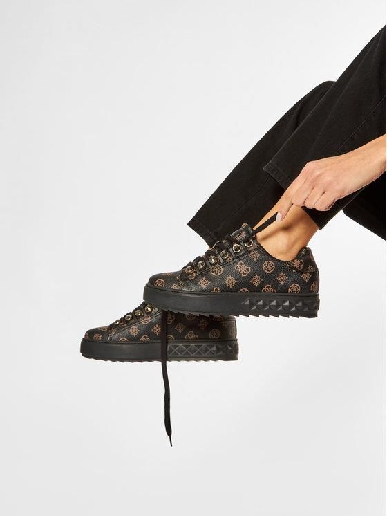 Sneakersy guess brazowe Clearance