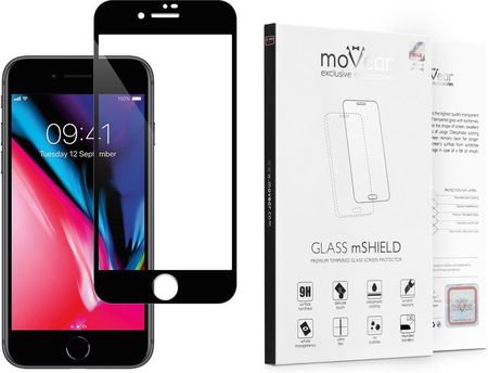 Movear Szkło Hartowane 2.5D MAX na Apple iPhone 8 / 7 do etui 9H GLASS mSHIELD Czarny