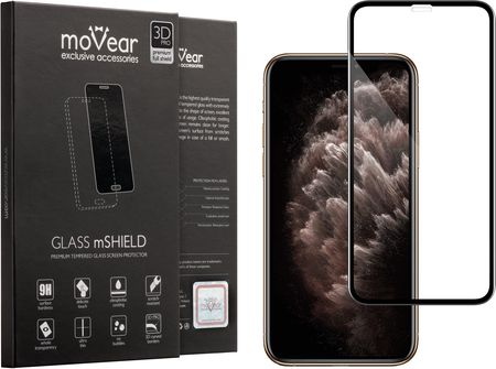 Movear Szkło Hartowane 3D PRO na Apple iPhone 11 Pro Max na Cały Ekran 9H GLASS mSHIELD Czarny