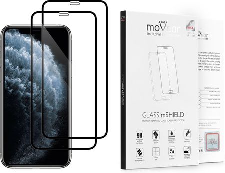 Movear 2 szt. Szkło Hartowane 2.5D MAX na Apple iPhone 11 Pro do etui 9H GLASS mSHIELD Czarny
