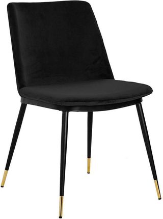 Elior Welurowe Krzesło Czarne Tapicerowane Gambo 3X 13039