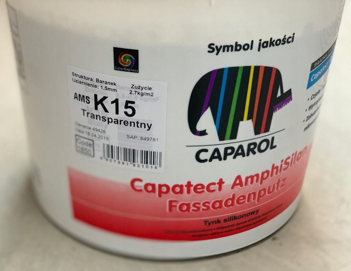 Caparol AmphiSilan K15 Tynk Silikonowy Biały 25kg Captas - zdjęcie 2 Caparol AmphiSilan K15 Tynk Silikonowy Biały 25kg Captas