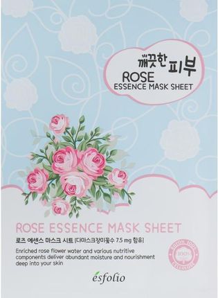 Esfolio Nawilżająca Maseczka W Płachcie Do Twarzy Pure Skin Essence Rose Mask Sheet 25Ml