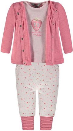 Kanz Dziewczęcy Komplet Bluza + Koszulka + Spodnie Dresowe Różowy 62