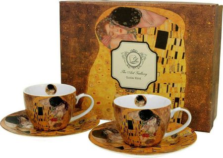 Duo Filiżanki Espresso 110ml Komplet 2 Szt The Kiss By Gustav Klimt