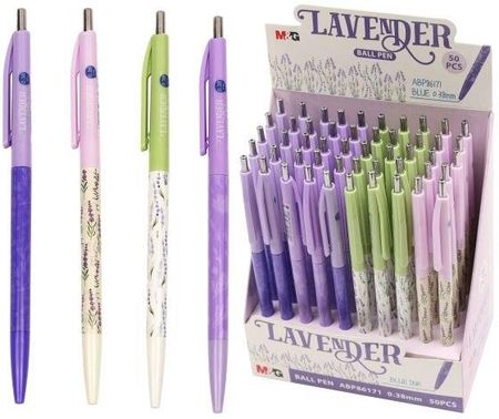 Długopis automatyczny Lavender, niebieski, różne motywy, 0.5mm, MG [opakowanie=50szt] M&G