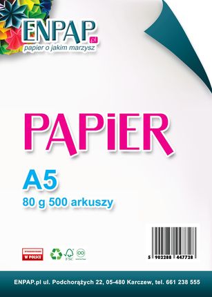Enpap Papier Ksero A5 Biały 80g 500 Arkuszy