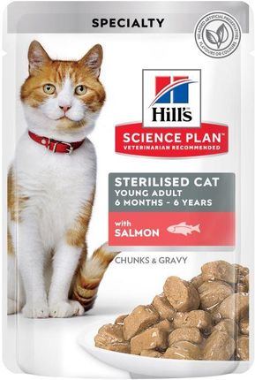 Science Plan Young Adult Sterilised karma mokra dla kotów łosoś 12x85G