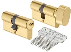 Abus Komplet Wkładek 50/50 Atestowane Klasa C Mosiądz Matowy D10+KD10MM5050G