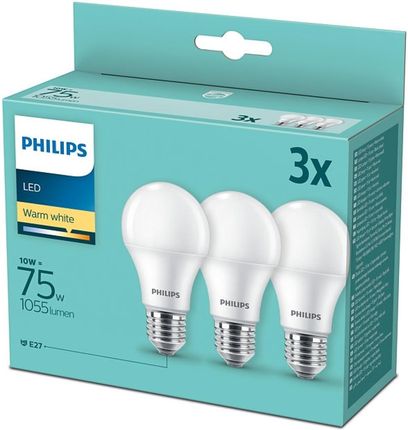 Philips Zestaw 3 x żarówka LED E27 10W(75W) 2700K 1055lm 180° 929002306503|(929002306503)