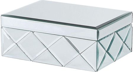 Beliani Elegancka lustrzana szkatułka szklane pudełko na biżuterię srebrna Gorron