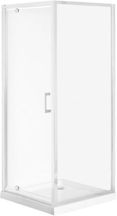Beliani Kabina prysznicowa szkło hartowane pojedyncze drzwi 70x70x185 cm srebrna Darli