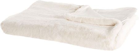 Beliani Koc do salonu materiałowy narzuta na łóżko 150 x 200 cm biały Chaab