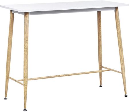 Beliani Stół do jadalni 90 x 50 cm mały stolik kuchenny biały blat metalowe nogi Chaves