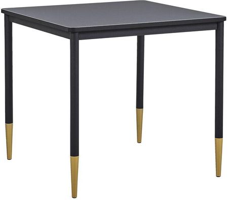 Beliani Stół do jadalni kwadratowy 80 x 80 cm kuchenny blat z MDFu czarny metalowe nogi Shalford