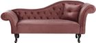 Beliani Retro szezlong leżanka prawa welurowa Chesterfield pikowana ciemnoróżowa Lattes