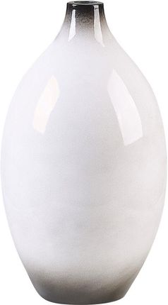 Beliani Nowoczesny wazon dekoracyjny z terakoty biało-czarny 36 cm Baeza