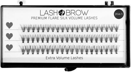 Lash Brow LashBrow Premium Flare Jedwabne rzęsy w kępkach Extra Volume Lashes 20in1