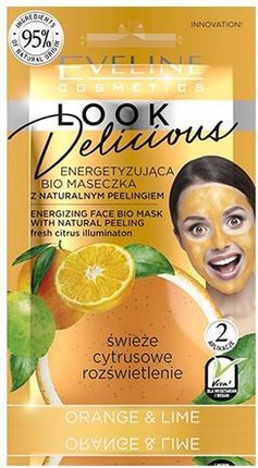 Eveline Look Delicious Energetyzująca Bio Maseczka + Naturalny Scrub Orange & Lime 10Ml