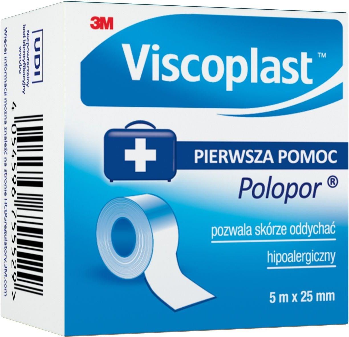Viscoplast Polopor przylepiec 5 m x 25 mm rolka 1 szt - zdjęcie 1 Viscoplast Polopor przylepiec 5 m x 25 mm rolka 1 szt