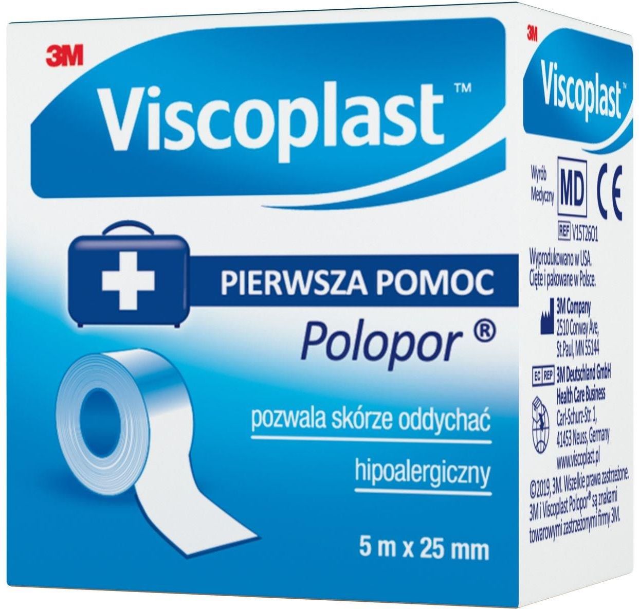 Viscoplast Polopor przylepiec 5 m x 25 mm rolka 1 szt