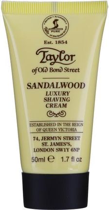 Taylor Of Old Bond Street Krem do golenia z drzewem sandałowym   Sandalwood Luxury Shaving Cream w tubie 50ml