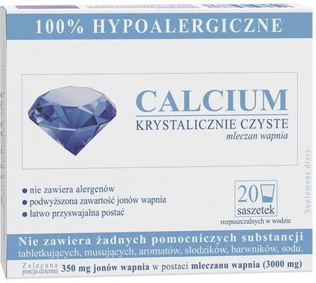 Calcium Krystalicznie Czyste z Witaminą C 100 24 sasz