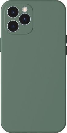 Baseus Liquid Silica Gel Case Elastyczne żelowe etui iPhone 12 Pro Max Ciemnozielony (WIAPIPH67N-YT6A)