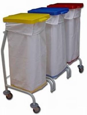 Euro Dust 113 3X70L Stelaż Do Segregacji Klapa Otwierana Pedałem Pościelowy 70L Niebieski