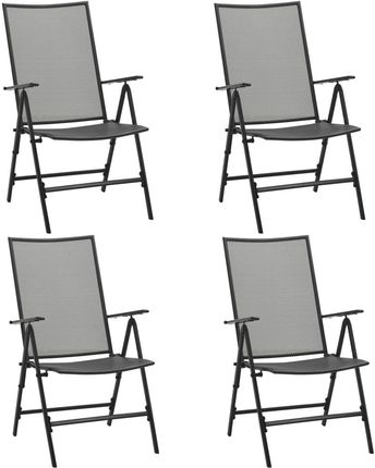 Vidaxl Składane krzesła z siatką, 4 szt., stalowe, antracytowe 310153