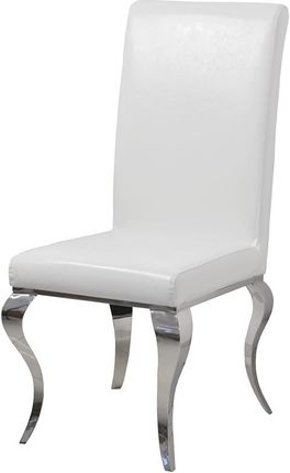 BellaCasa.co Krzesło glamour Premier White Eco białe ekoskóra