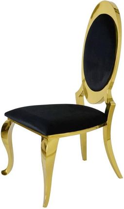 BellaCasa Krzesło glamour Victoria Gold Black złote krzesło tapicerowane