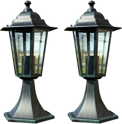 Vidaxl Lampy ogrodowe, 2 szt., ciemnozielone/czarne, aluminium 3057507