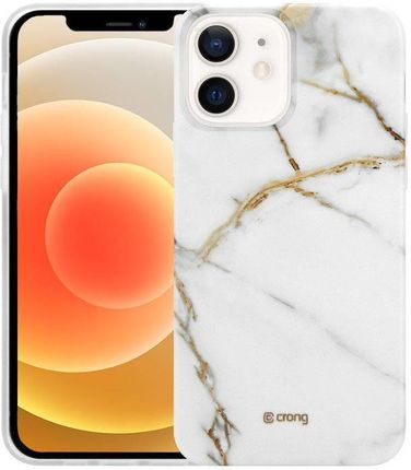 Crong Marble Case Etui iPhone 12 Mini biały