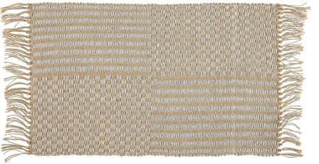 Beliani Ręcznie tkany chodnik jutowy bawełniany beżowy styl boho z frędzlami Adabag