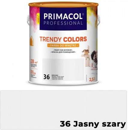 Primacol Farba Do Wnętrz Trendy Colors Jasny Szary 2,5L