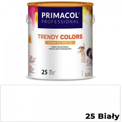 Primacol Farba Do Wnętrz Trendy Colors Biała 2,5L