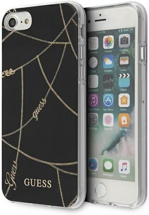 Guess iPhone 7/8/SE 2020 czarny/black hardcase Gold Chain Collection (GUHCI8PCUCHBK)