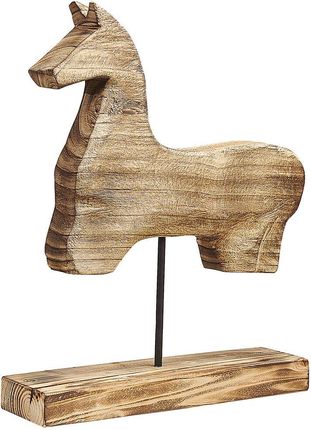 Beliani Figurka dekoracyjna nowoczesna kształt konia jasne drewno stojak Colima