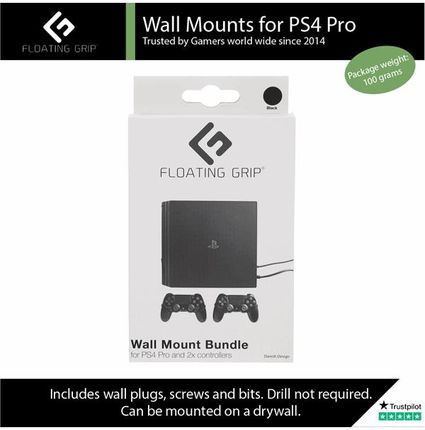Floating Grip Playstation 4 Pro Wall Mounts Bundle Black