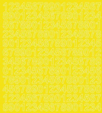 Cyfry samoprzylepne 1.5 cm żółty z połyskiem