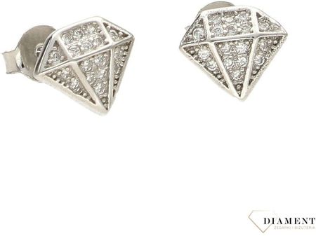 Diament Kolczyki srebrne wkrętki Diamenty z cyrkoniami DIAKLC2E12742925