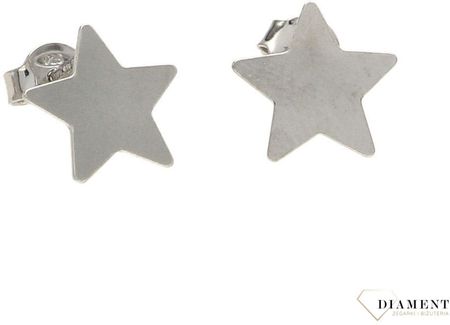 Diament Kolczyki srebrne wkrętki gładkie gwiazdki DIAKLCCELK15SR925