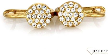 Diament Złote kolczyki dla dziewczynki 585 'okrągłe z cyrkoniami' KL6853585