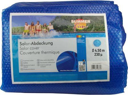 Summer Fun Plandeka solarna na basen, okrągła, 450 cm, PE, niebieska 428934
