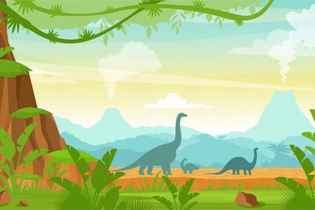 Muralo Dla Dziecka Dinozaury Krajobraz 270X180