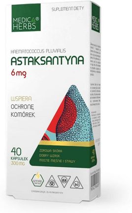 Astaksantyna 6mg Medica Herbs ZDROWA SKÓRA 40 kaps