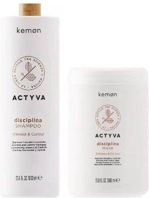 Kemon Actyva Disciplina Zestaw do włosów kręconych, puszących się i nieposłusznych: szampon 1000ml + maska 1000ml