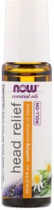 Now Foods Olejek Na Ból Głowy, Roll On Essential Oils Head Relief Roll On 10 ml