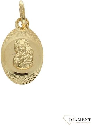 Diament Złota zawieszka medalik z wizerunkiem Matki Boskiej Częstochowskiej DIAZAW0110585